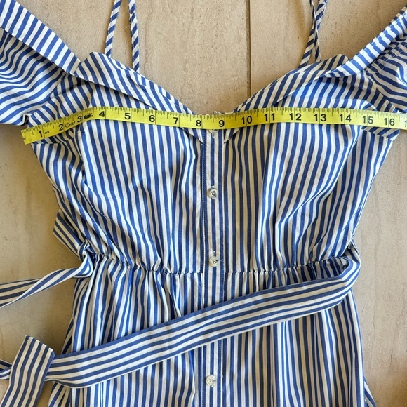 Bardot Paloma Stripe Midi Dress Cold Shoulder Size 6 - Picture 6 of 10